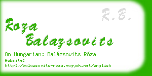 roza balazsovits business card
